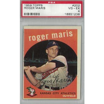 1959 Topps Baseball #202 Roger Maris PSA 4 (VG-EX) *1238 (Reed Buy)
