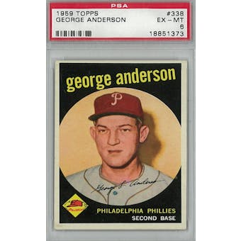 1959 Topps Baseball #338 Sparky Anderson RC PSA 6 (EX-MT) *1373 (Reed Buy)
