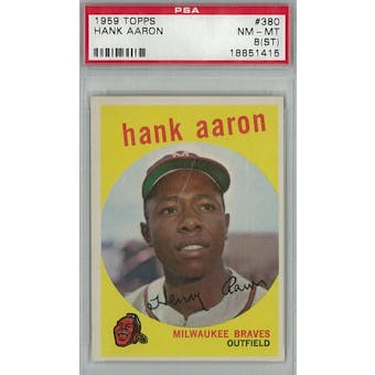 1959 Topps Baseball #380 Hank Aaron PSA 8ST (NM-MT) *1415 (Reed Buy)