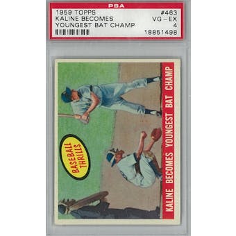 1959 Topps Baseball #463 Kaline Bat Champ PSA 4 (VG-EX) *1498 (Reed Buy)
