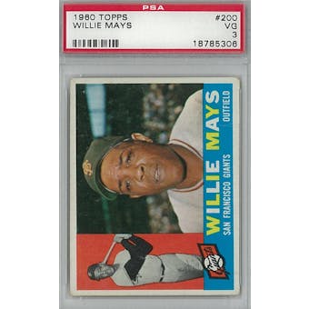 1960 Topps Baseball #200 Willie Mays PSA 3 (VG) *5306 (Reed Buy)