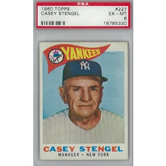 1960 Topps Baseball #227 Casey Stengel PSA 6 (EX-MT) *5330 (Reed Buy)