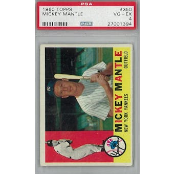 1960 Topps Baseball  #350 Mickey Mantle PSA 4 (VG-EX) *1394 (Reed Buy)