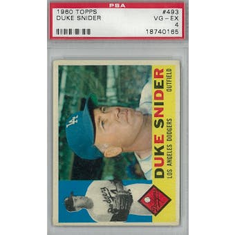 1960 Topps Baseball #493 Duke Snider PSA 4 (VG-EX) *0165  (Reed Buy)