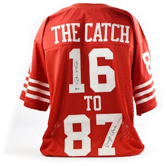 Montana & Clark "The Catch" Dual Autographed SF 49ers  Custom Football Jersey (Beckett COA)