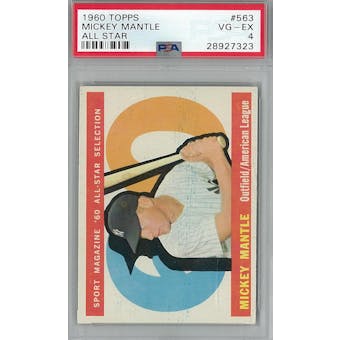 1960 Topps Baseball  #563 Mickey Mantle AS PSA 4 (VG-EX) *7323 (Reed Buy)