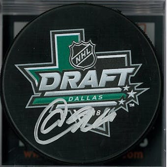 Akil Thomas Autographed 2018 NHL Draft Hockey Puck (DACW COA)