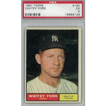 1961 Topps Baseball #160 Whitey Ford PSA 5 (EX) *9126 (Reed Buy)