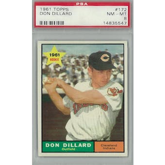 1961 Topps Baseball #172 Don Dillard PSA 8 (NM-MT) *5547 (Reed Buy)