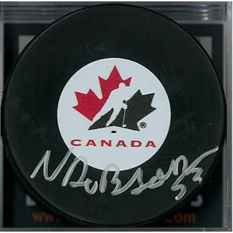 Noah Dobson Autographed Team Canada Hockey Puck (DACW COA)