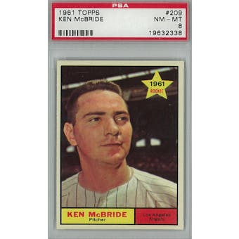 1961 Topps Baseball #209 Ken McBride PSA 8 (NM-MT) *2338 (Reed Buy)