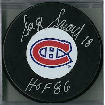 Serge Savard Autographed Montreal Canadians Hockey Puck (AJSW COA)