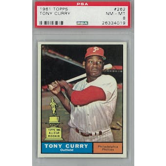1961 Topps Baseball  #262 Tony Curry PSA 8 (NM-MT) *4019 (Reed Buy)