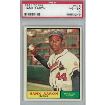 1961 Topps Baseball #415 Hank Aaron PSA 4 (VG-EX) *3249 (Reed Buy)