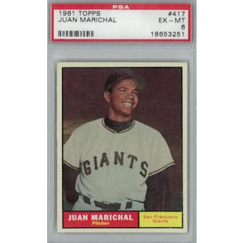 1961 Topps Baseball #417 Juan Marichal RC PSA 6 (EX-MT) *3251 (Reed Buy)