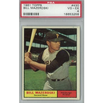 1961 Topps Baseball #430 Bill Mazeroski PSA 4 (VG-EX) *3258 (Reed Buy)