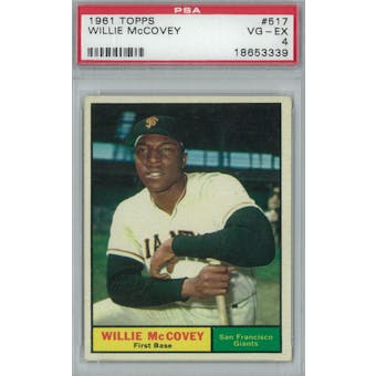 1961 Topps Baseball #517 Willie McCovey PSA 4 (VG-EX) *3339 (Reed Buy)