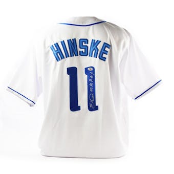 Eric Hinske Autographed Toronto Blue Jays Custom Baseball Jersey w/ ROY Inscription (MAB COA)