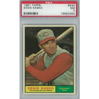 1961 Topps Baseball #534 Eddie Kasko PSA 7 (NM) *3354 (Reed Buy)