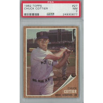 1962 Topps Baseball #27 Chuck Cottier PSA 7 (NM) *0877 (Reed Buy)