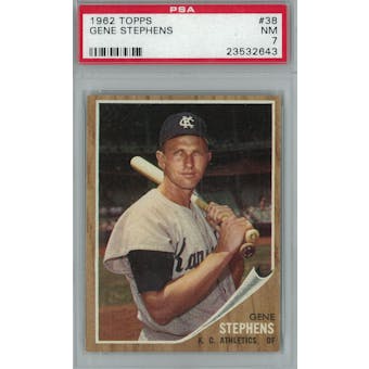 1962 Topps Baseball #38 Gene Stephens PSA 7 (NM) *2643 (Reed Buy)