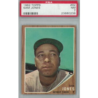 1962 Topps Baseball #92 Sam Jones PSA 7 (NM) *0238 (Reed Buy)