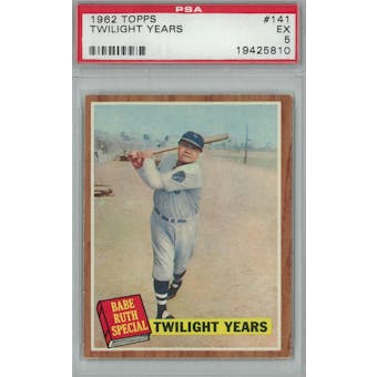 1962 Topps Baseball #141 Twilight Years PSA 5 (EX) *5810 (Reed Buy)