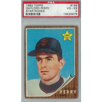 1962 Topps Baseball #199 Gaylord Perry PSA 4 (VG-EX) *5878 (Reed Buy)