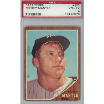 1962 Topps Baseball #200 Mickey Mantle PSA 4 (VG-EX) *5879 (Reed Buy)