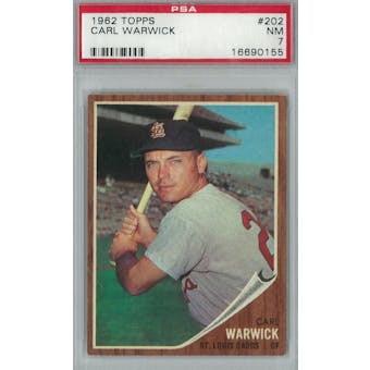 1962 Topps Baseball #202 Carl Warwick PSA 7 (NM) *0155 (Reed Buy)