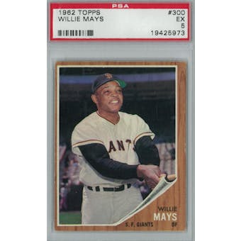 1962 Topps Baseball #300 Willie Mays PSA 5 (EX) *5973 (Reed Buy)