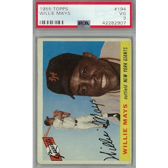 1955 Topps Baseball #194 Willie Mays PSA 3 (VG) *2907 (Reed Buy)