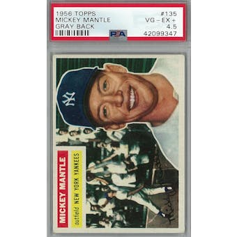 1956 Topps Baseball #135 Mickey Mantle GB PSA 4.5 (VG-EX+) *9347 (Reed Buy)