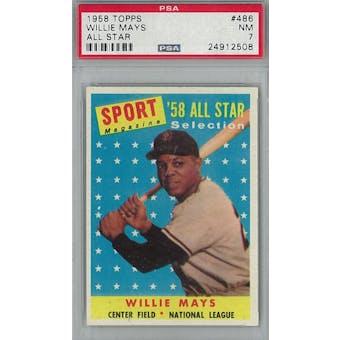1958 Topps Baseball #486 Willie Mays AS PSA 7 (NM) *2508 (Reed Buy)