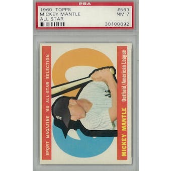 1960 Topps Baseball #563 Mickey Mantle AS PSA 7 (NM) *0692 (Reed Buy)