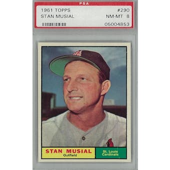 1961 Topps Baseball #290 Stan Musial PSA 8 (NM-MT) *4853 (Reed Buy)