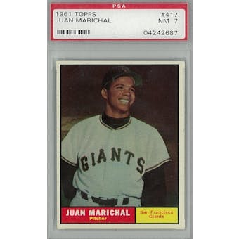 1961 Topps Baseball #417 Juan Marichal RC PSA 7 (NM) *2687 (Reed Buy)