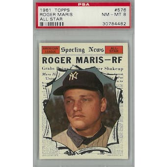 1961 Topps Baseball #576 Roger Maris AS PSA 8 (NM-MT) *4482 (Reed Buy)