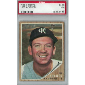 1962 Topps Baseball #433 Jim Archer PSA 7 (NM) *0175 (Reed Buy)