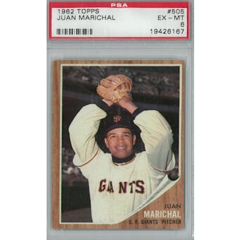 1962 Topps Baseball #505 Juan Marichal PSA 6 (EX-MT) *6167 (Reed Buy)