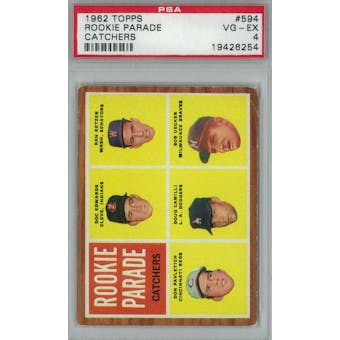 1962 Topps Baseball #594 Rookie Parade Bob Uecker RC PSA 4 (VG-EX) *6254 (Reed Buy)