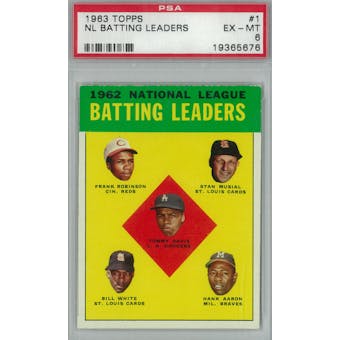 1963 Topps Baseball #1 NL Batting Leaders PSA 6 (EX-MT) *5676 (Reed Buy)