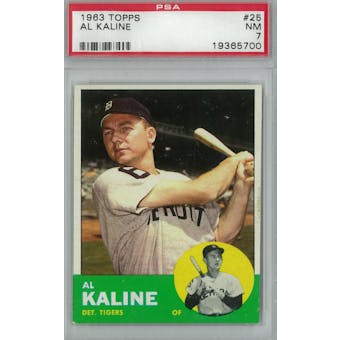 1963 Topps Baseball #25 Al Kaline PSA 7 (NM) *5700 (Reed Buy)