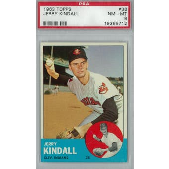 1963 Topps Baseball #36 Jerry Kindall PSA 8 (NM-MT) *5712 (Reed Buy)