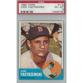 1963 Topps Baseball #115 Carl Yastrzemski PSA 6 (EX-MT) *5795 (Reed Buy)