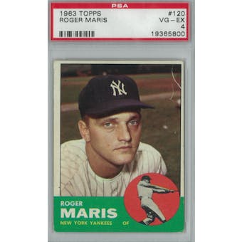1963 Topps Baseball #120 Roger Maris PSA 4 (VG-EX) *5800 (Reed Buy)