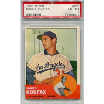1963 Topps Baseball #210 Sandy Koufax PSA 6 (EX-MT) *8077 (Reed Buy)