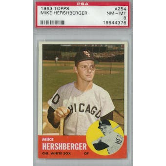 1963 Topps Baseball #254 Mike Hershberger PSA 8 (NM-MT) *4376 (Reed Buy)