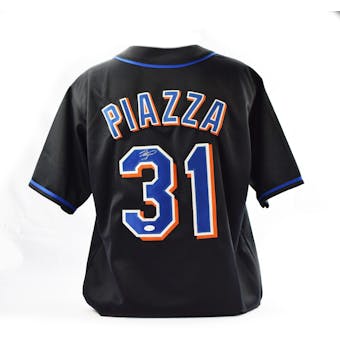 Mike Piazza Autographed New York Mets Custom Baseball Jersey (JSA COA)
