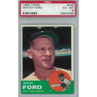 1963 Topps Baseball  #446 Whitey Ford PSA 6 (EX-MT) *4568 (Reed Buy)